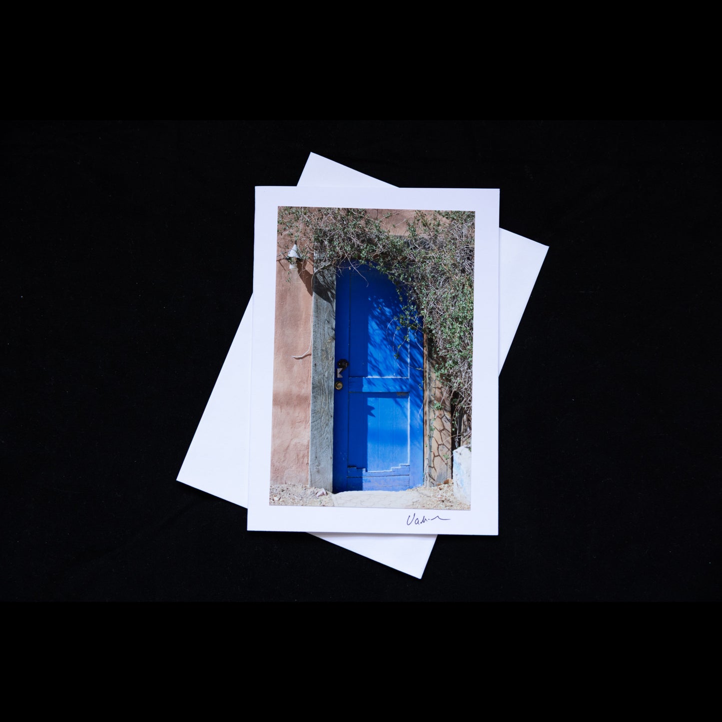 Photo Notecard Blue Door and Vine in Cerrillow