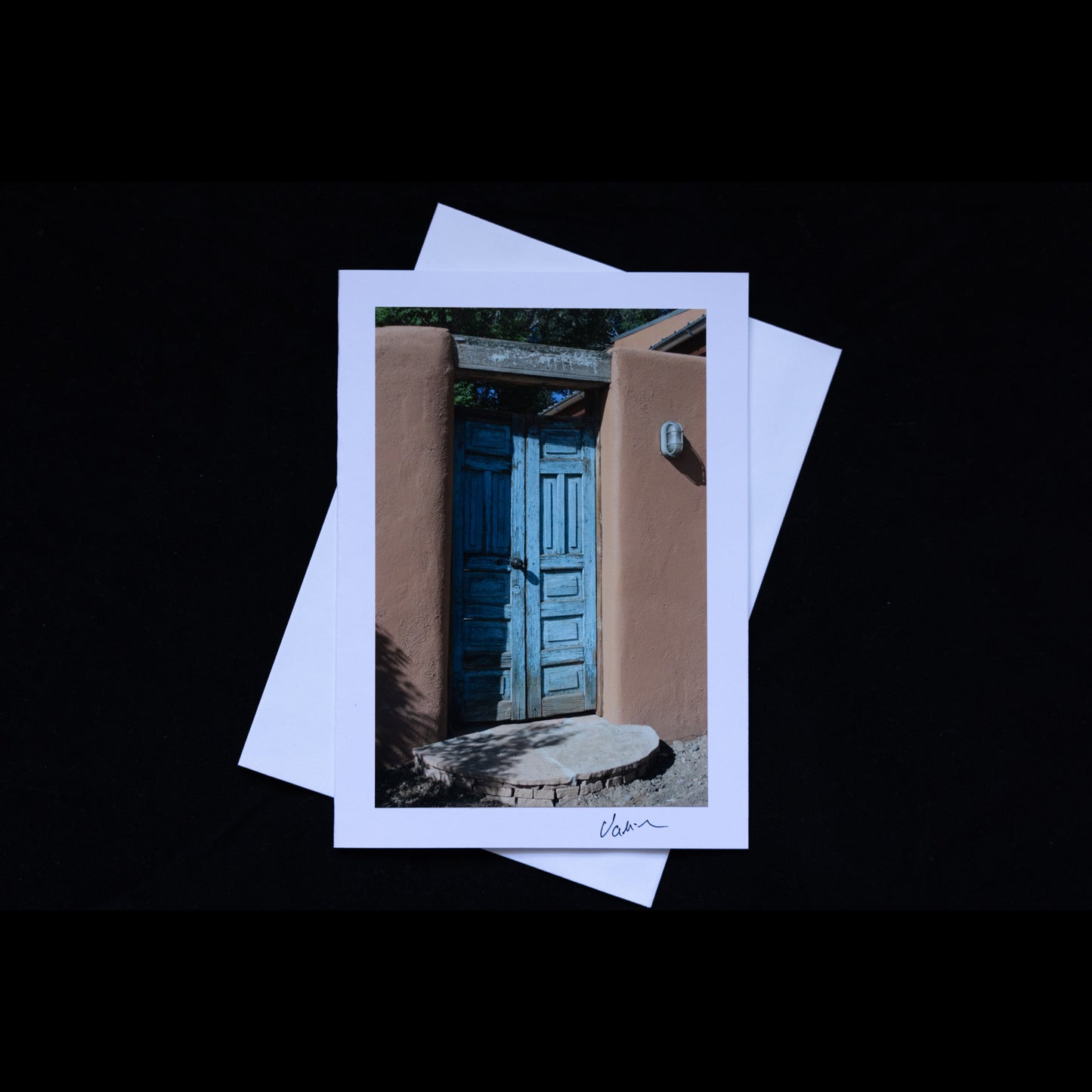 Cerrillos Double Blue Door Notecard