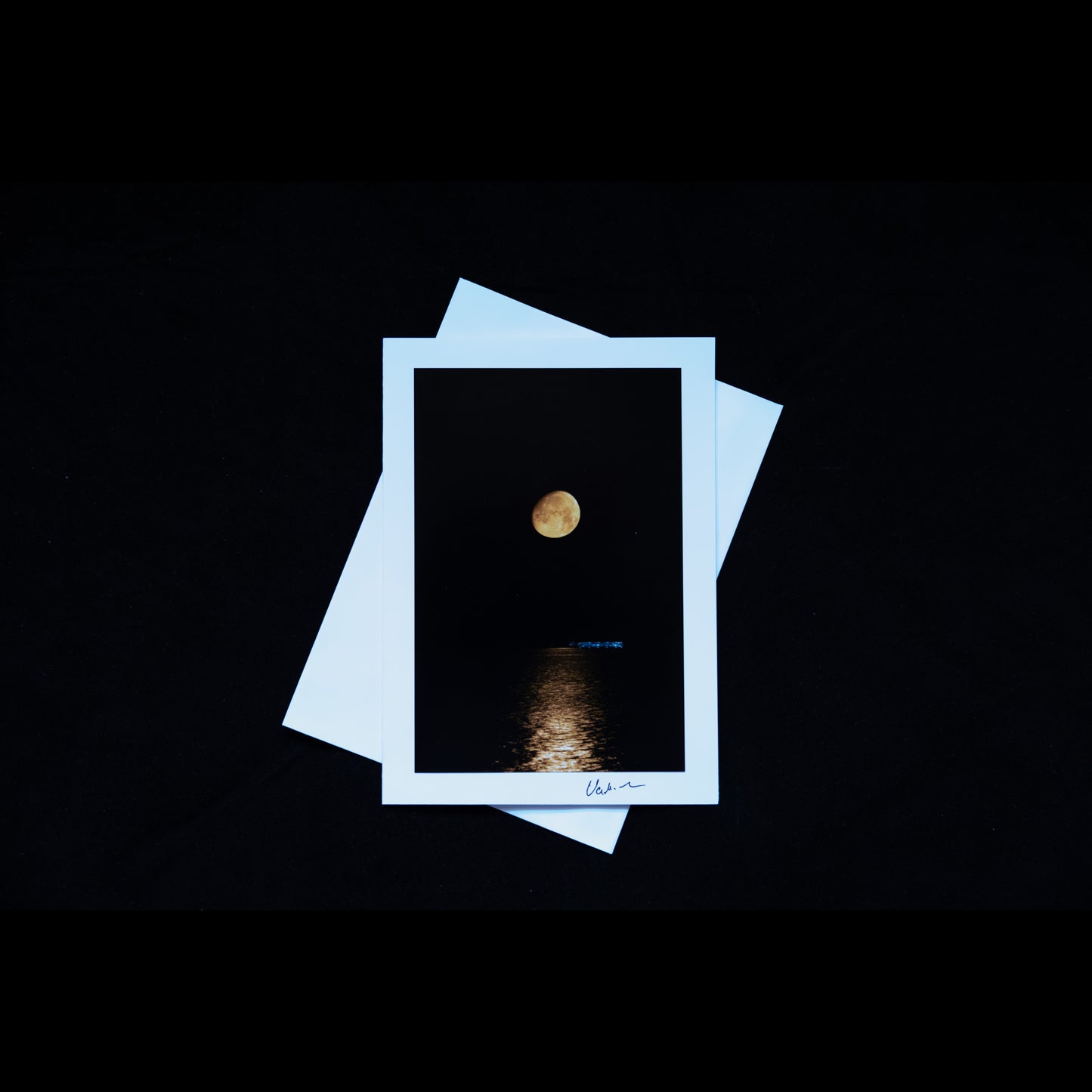 Photo Notecard Moon Set over Table Rock Lake