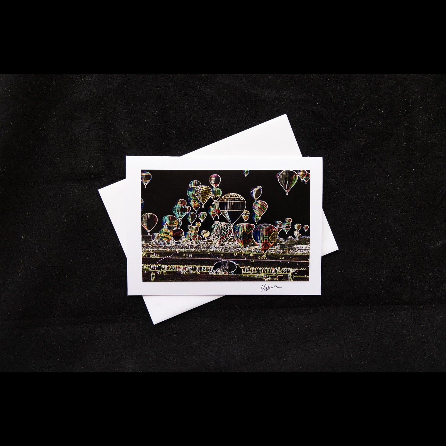 Photo notecard balloon fiesta special effect