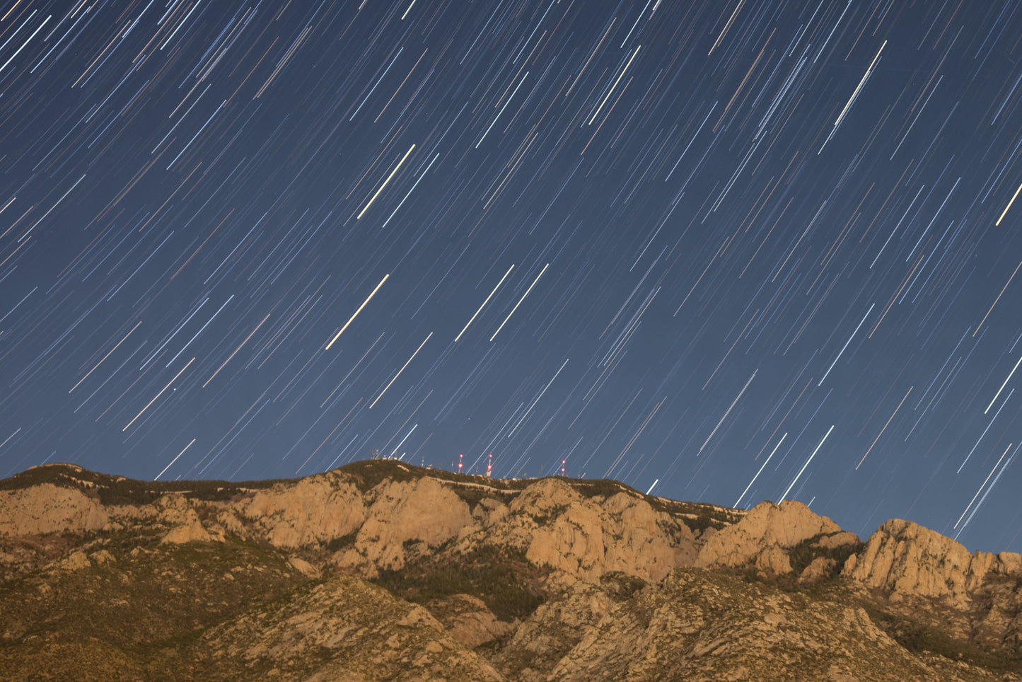 Star Trails over the Sandia Mountains in Albuquerque