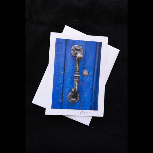 Photo Notecard Blue Door and Handle