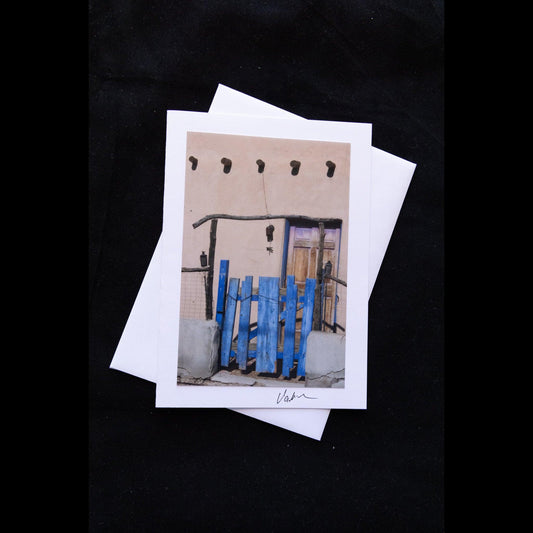 Double Blue Door and Gate Photo Notecard