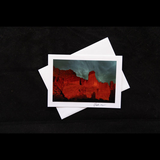 Fisher Towers at Sunset Notecard