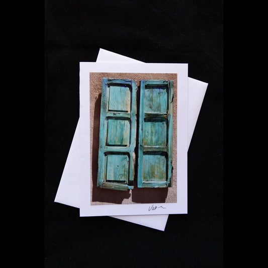 Photo notecard of Green shutters