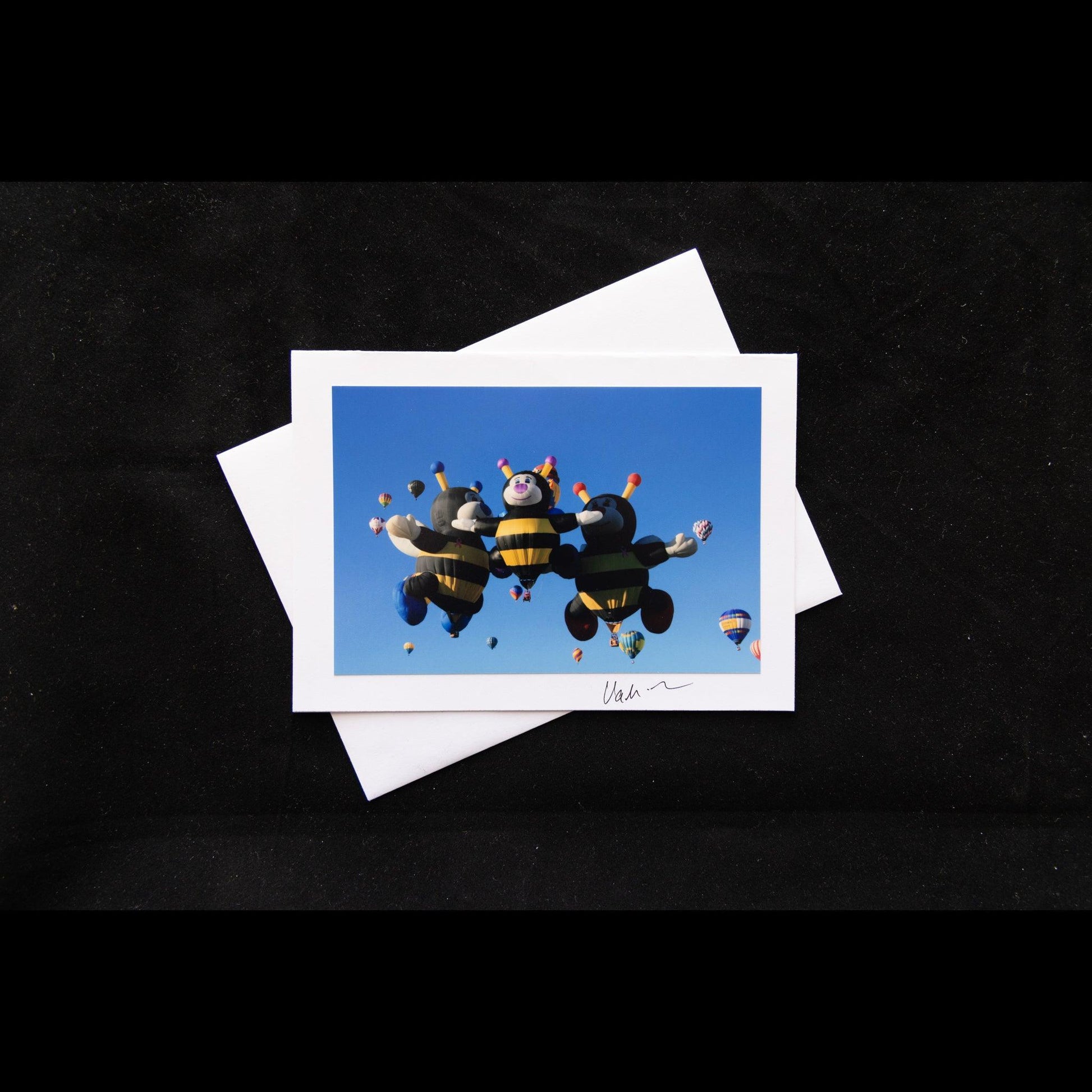 Photo Notecard 3 Bee Hot Air Balloons