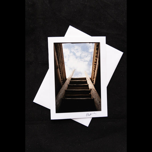 Photo notecard ladder coming out of a kiva