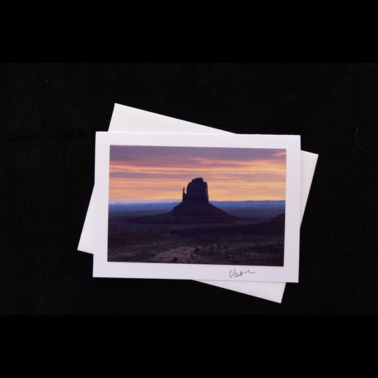Photo notecard with the East Mitten at Monument Valley