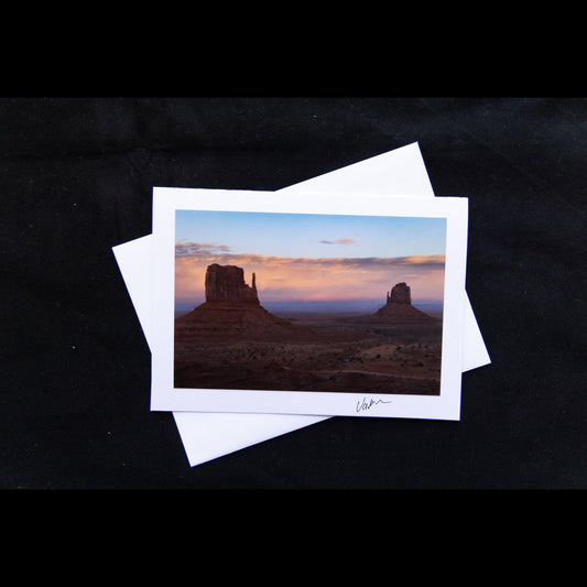 Monument Valley Mittens at sunset notecard