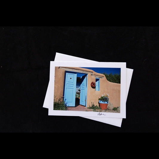 Photo Notecard Ranchos de Taos Turquoise Gate