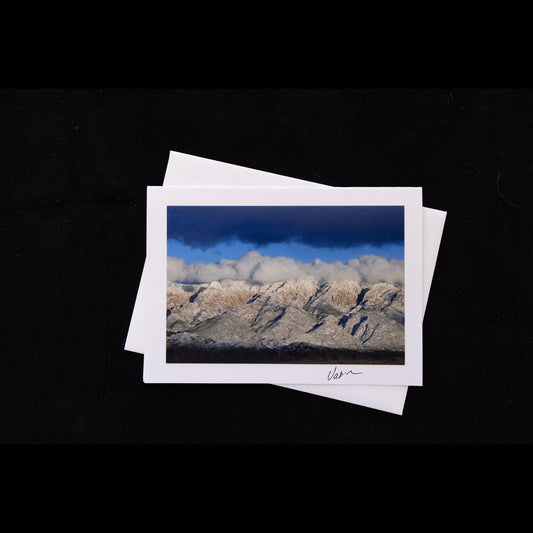 Photo notecard of Sandia Mountains in Winter